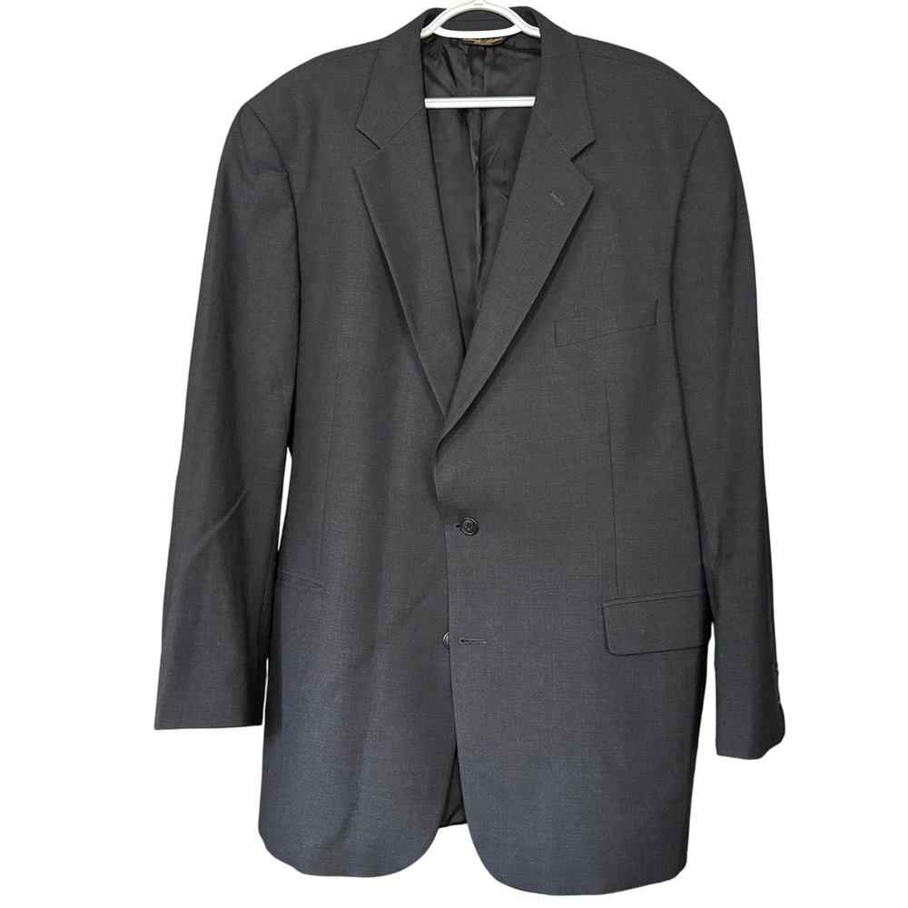 Brooks Brothers Brooksease Men's 48L 2 Button Blazer Jacket Wool Blend Dark Gray